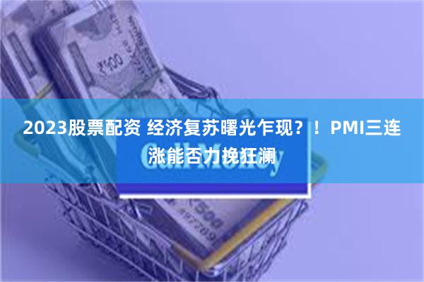 2023股票配资 经济复苏曙光乍现？！PMI三连涨能否力挽狂澜